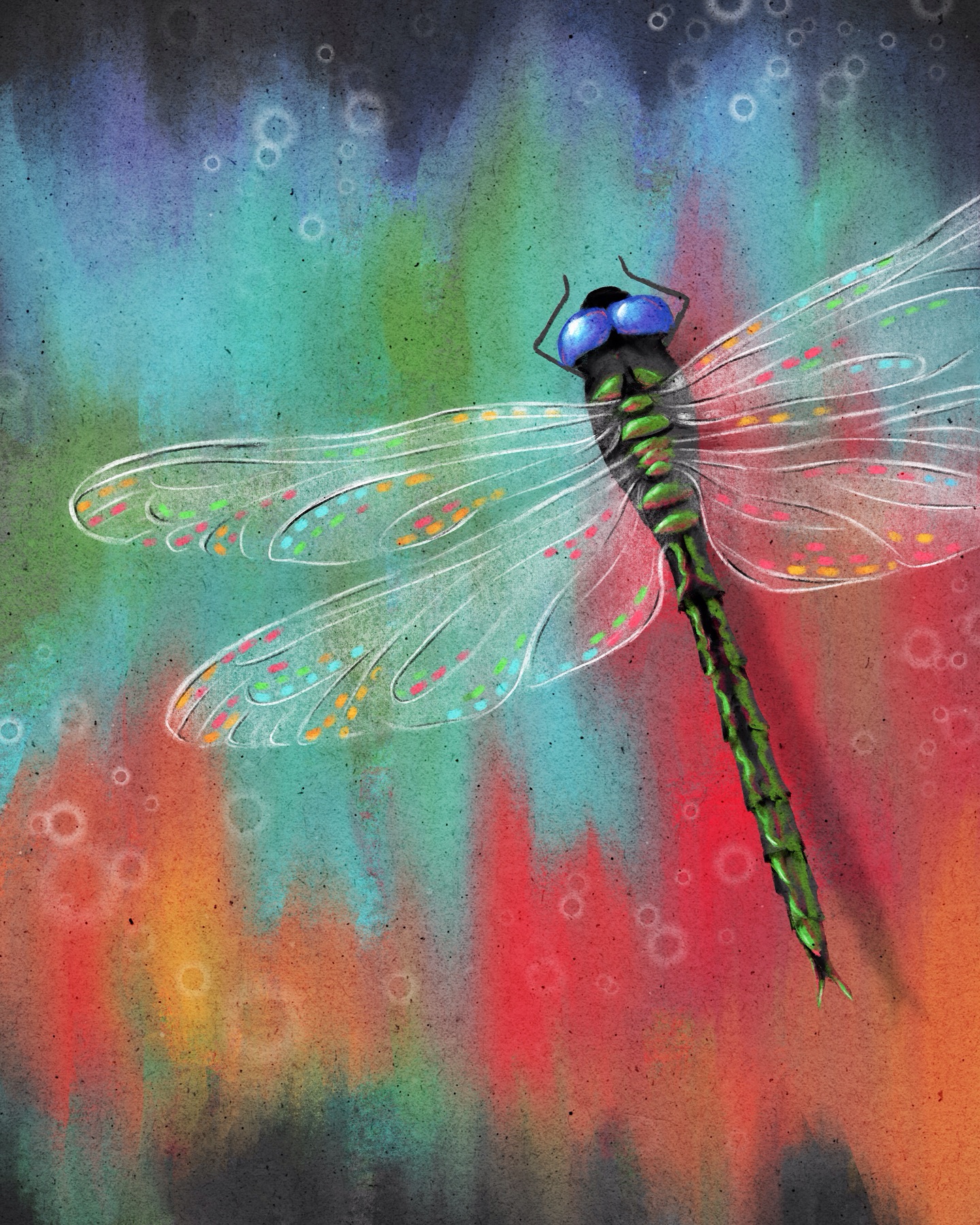 Bold colours are usually not my go-to choice, but - how satisfying! 🎨✨ Exploring and experimenting are so important for growth, both as an artist and as a person. This week, I dove into bright colors and let myself play. One of my biggest goals moving forward is to try new things, in art and in life! 😊😏 These experiences often bring new inspiration from unexpected places.

Dragonflies, honestly, are some of the best little treasures found in the backyard (we had lots this summer). 

In honor of the Dragonfly, fully embrace this day, and each day!

#growthmindset 
#creativegoals #dragonfly