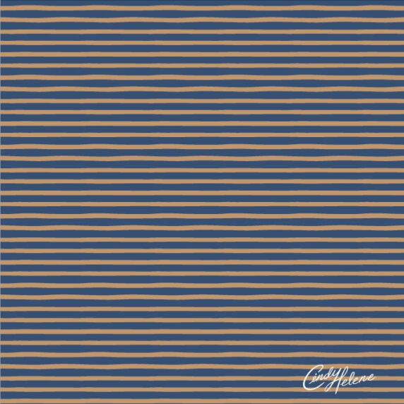 Freehand orange stripes on a blue background